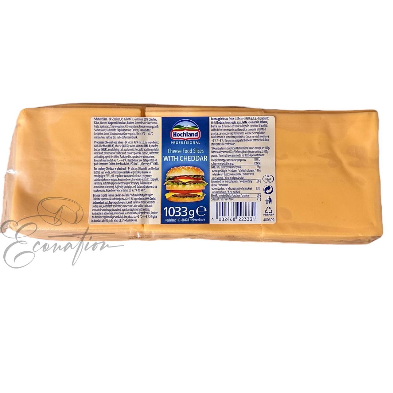 Сир "Cheese Food Slices with Cheddar" ТМ Hochland 1033г