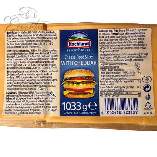 Сир "Cheese Food Slices with Cheddar" ТМ Hochland 1033г
